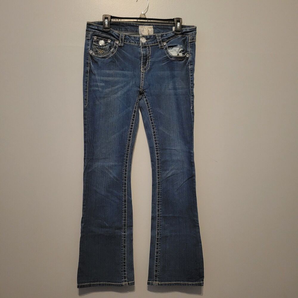 Y2K Low Rise Bootcut Gem Flap Pocket Size 15 Juniors Reflex Premium Jeans